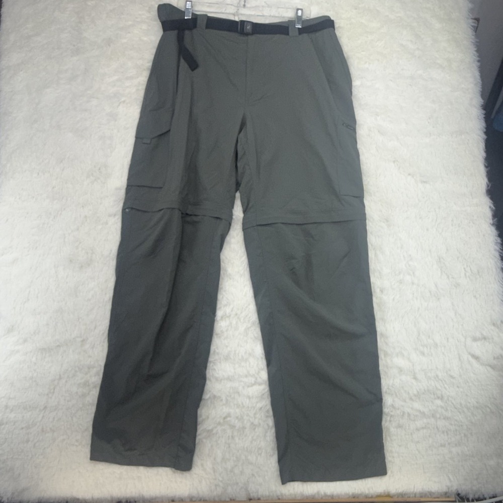 Columbia Omni-Shade Convertible Pants Mens 42x32 Olive Green Cargo Hiking Zip